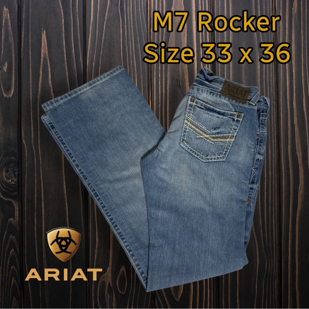 Ariat M7 Rocker Bootcut Jeans Light to Medium Wash Size 33 x36